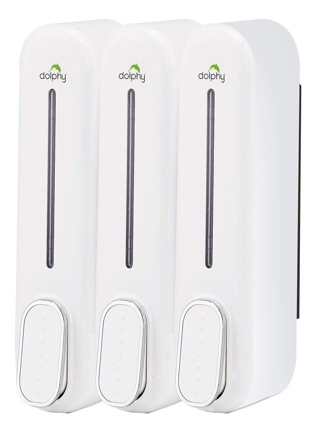 دولفي موزع صابون سائل دولفي ABS للحمام والمطبخ - 300 مل - طقم من 3 قطع، أبيض - Image 3